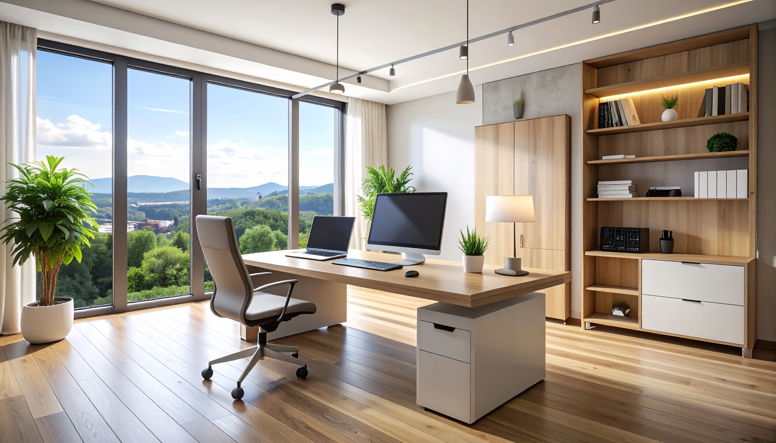 Installation réseau filaire avec routeur, switch et câbles Ethernet dans un bureau moderne