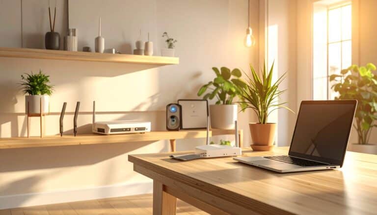 Routeur Wi‑Fi et point d’accès dans un intérieur moderne